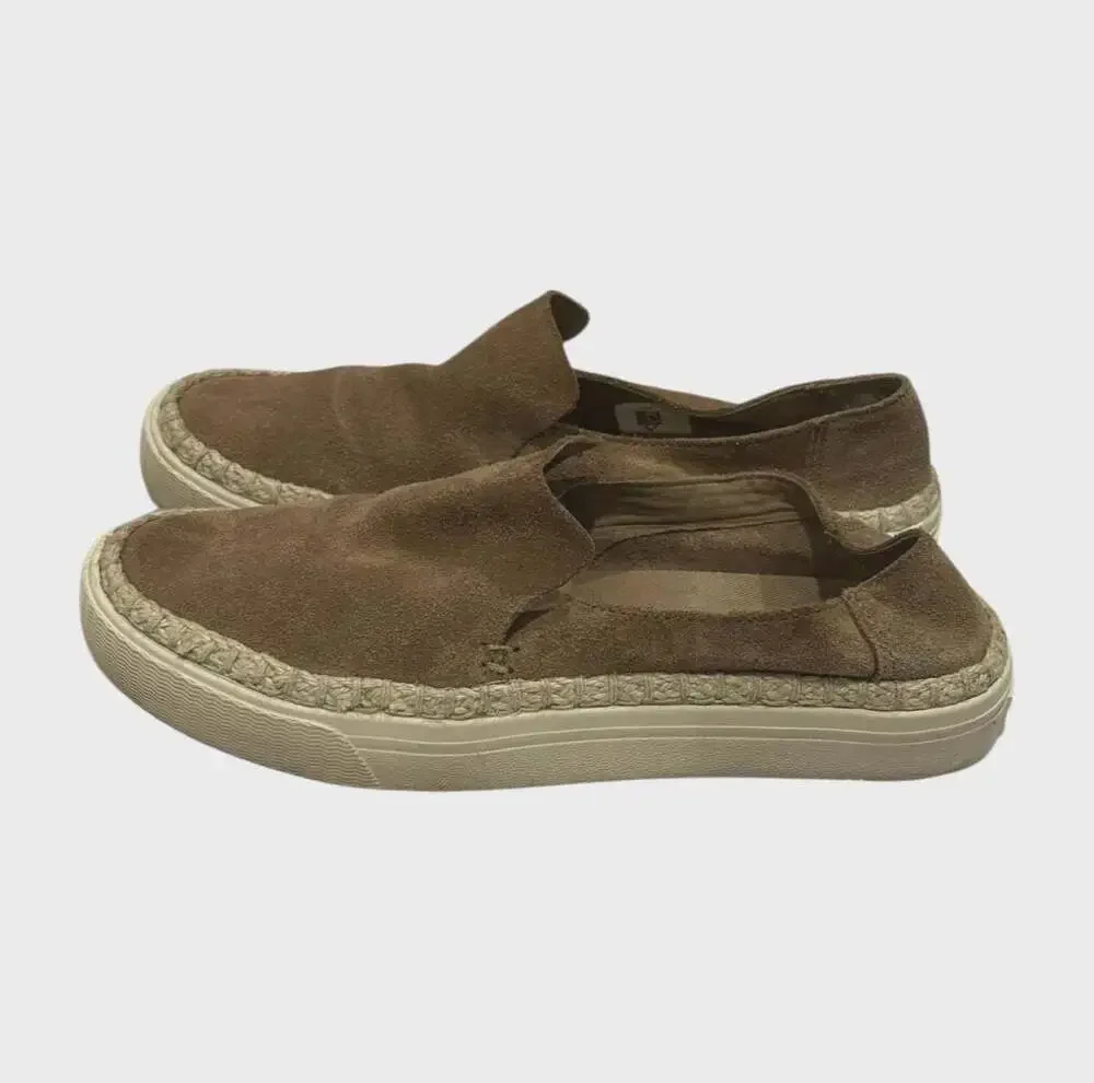 TOMS Women's Brown Suede Slip-On Espadrille Sneakers Size 7.5